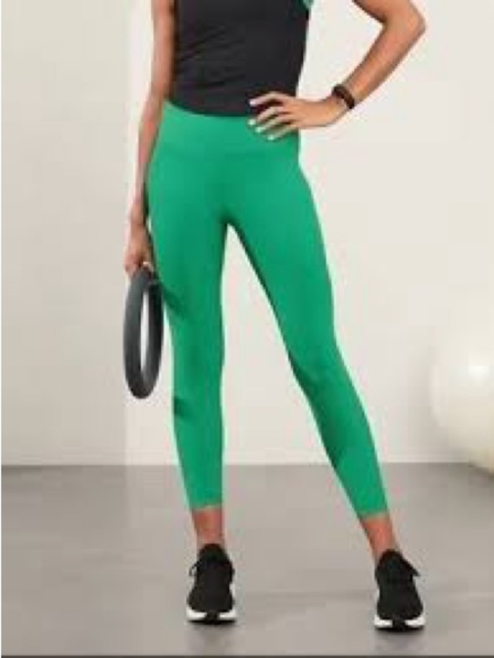 Athleta Interval Stash Bright Green High-Rise Performance Leggings